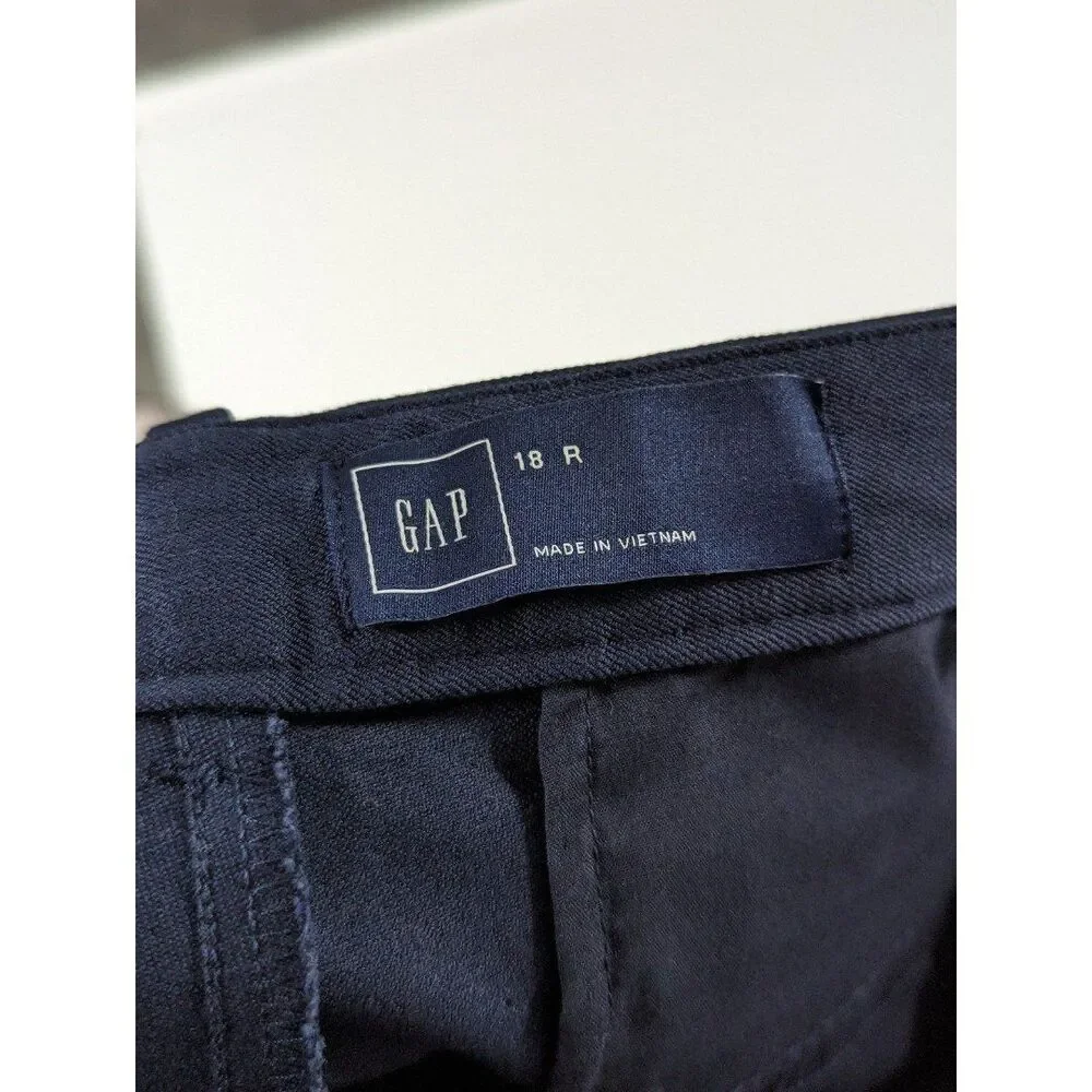 Gap Normcore Plus Size 18 R True Navy Blue Skinny Ankle‎ Pants Workwear Preppy
